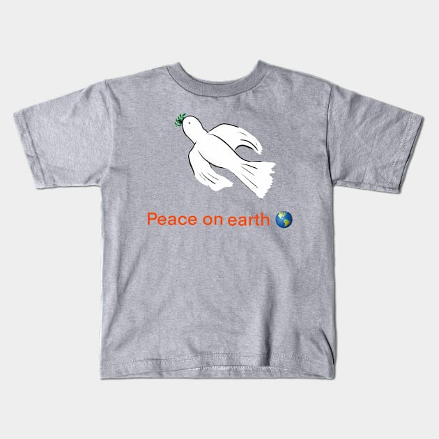 Dove of Peace on Earth Kids T-Shirt by designs-by-ann